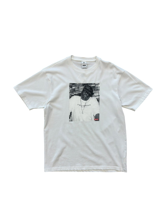 (M) Supreme x Jordan Biggie White Portrait T-Shirt