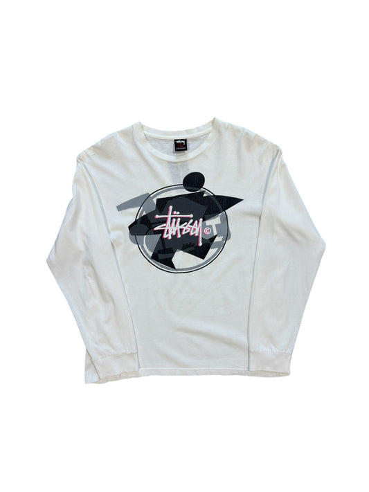 (L) 00s Stussy Surfman Long Sleeve Shirt
