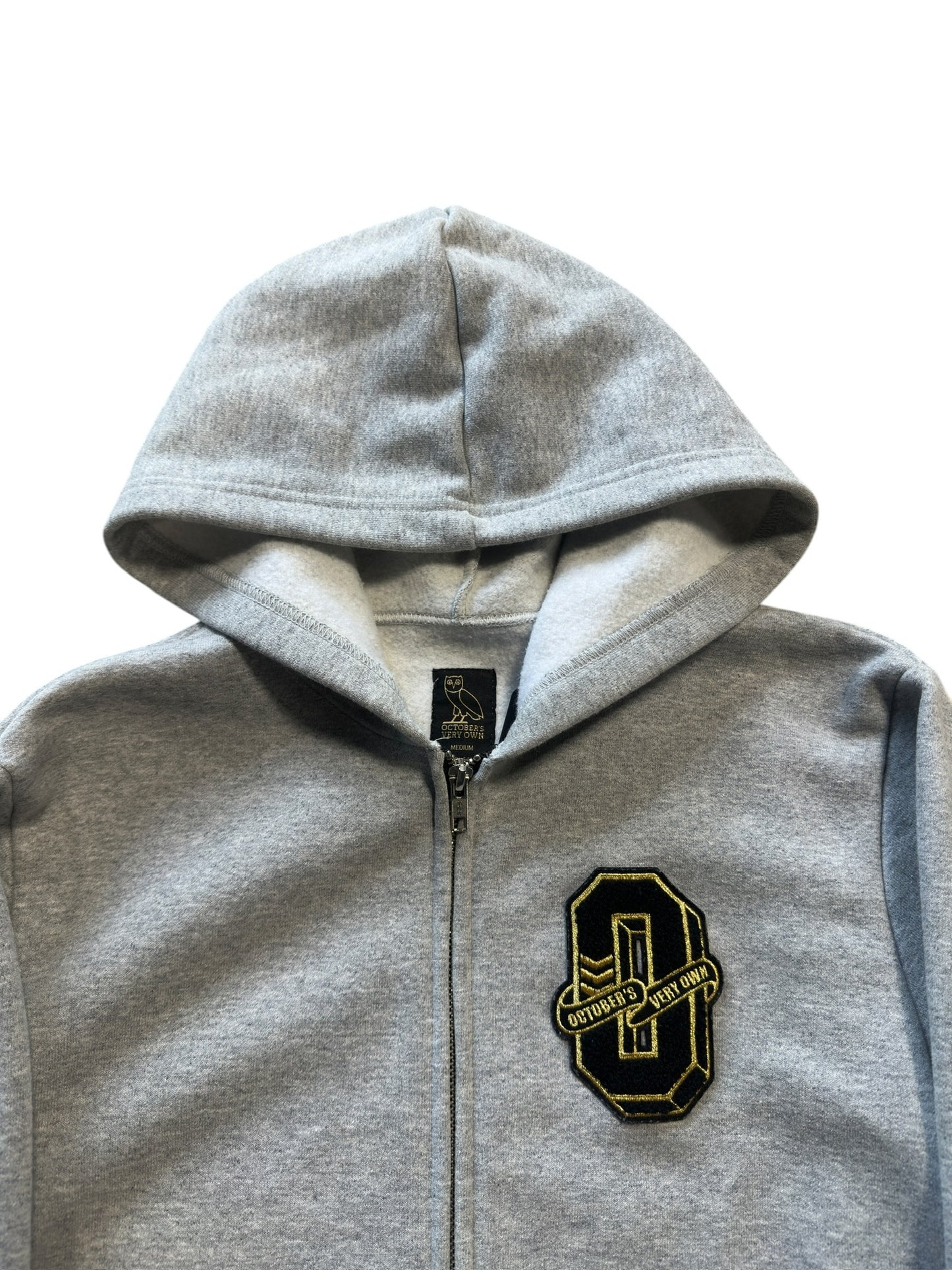 (M) OVO Varsity Full-Up Hoodie Grey