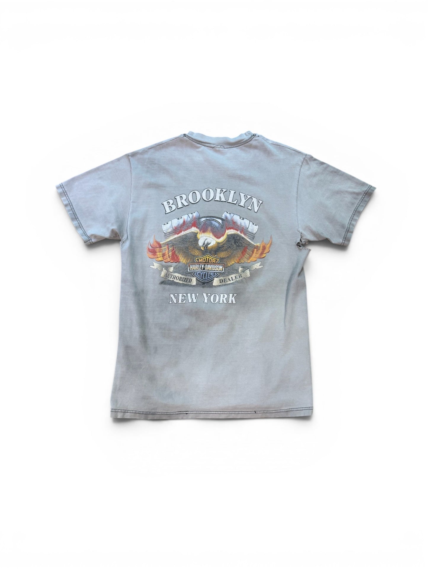 (L) Vintage Harley Davidson New York Faded Thrashed Tee
