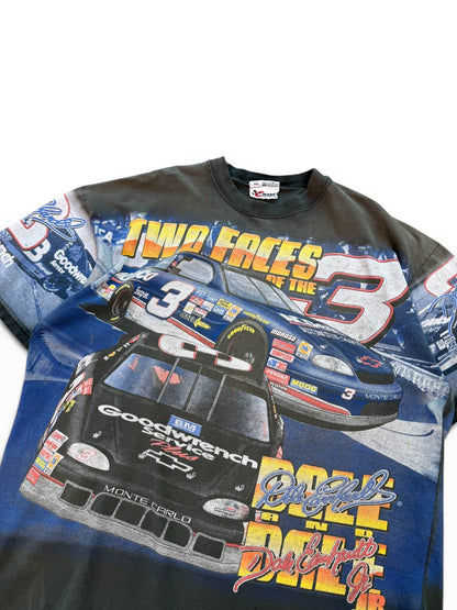 (XXL) Vintage 90s NASCAR Dale Earnhardt Faded AOP Tee