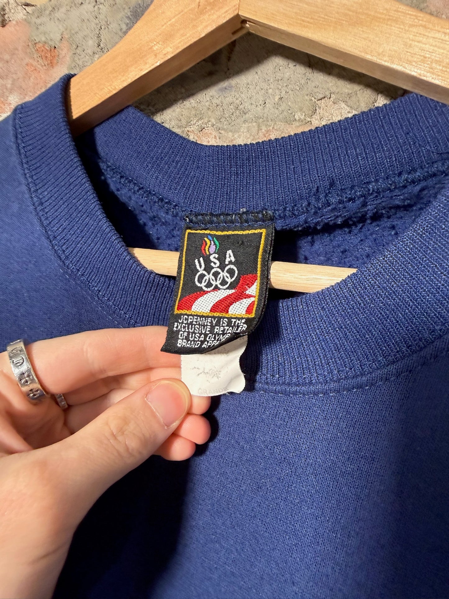 (L) Vtg USA Olympics Navy Crewneck