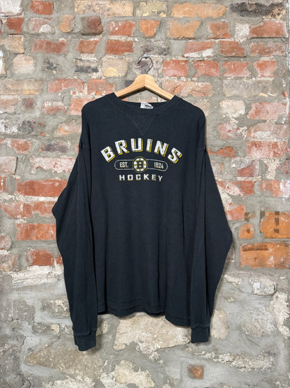 (XL) Vtg Boston Bruins Thermal Long Sleeve Shirt