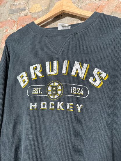 (XL) Vtg Boston Bruins Thermal Long Sleeve Shirt