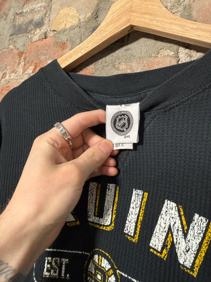 (XL) Vtg Boston Bruins Thermal Long Sleeve Shirt