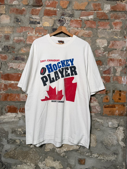 (XL) Vtg Canadian Hockey Player Comedy T-Shirt