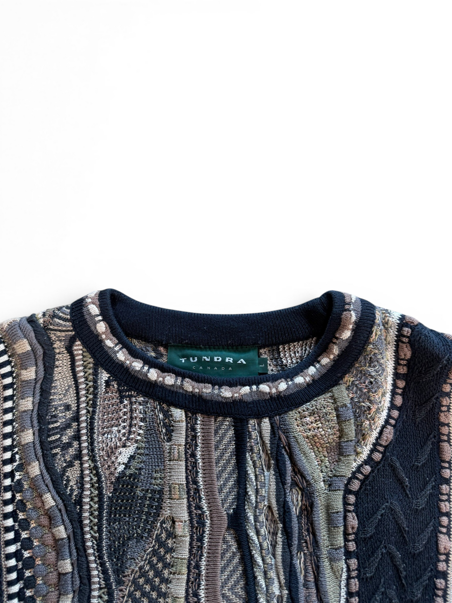 (L) Vtg Tundra Coogi Style Heavy Knit Sweater