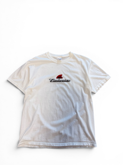 (L) Y2K Budweiser Beer White Tee