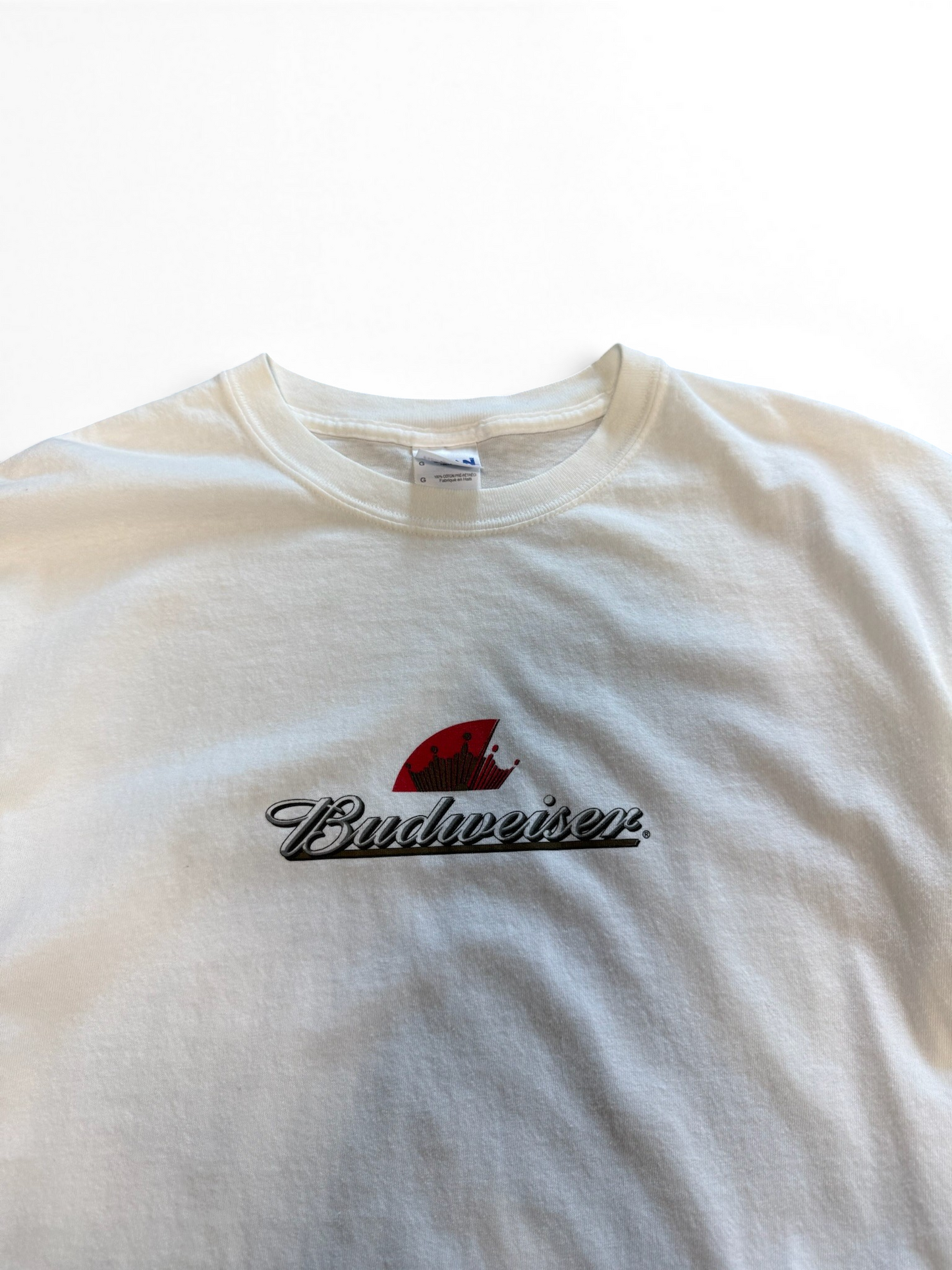 (L) Y2K Budweiser Beer White Tee