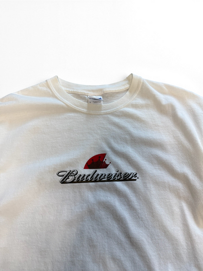 (L) Y2K Budweiser Beer White Tee