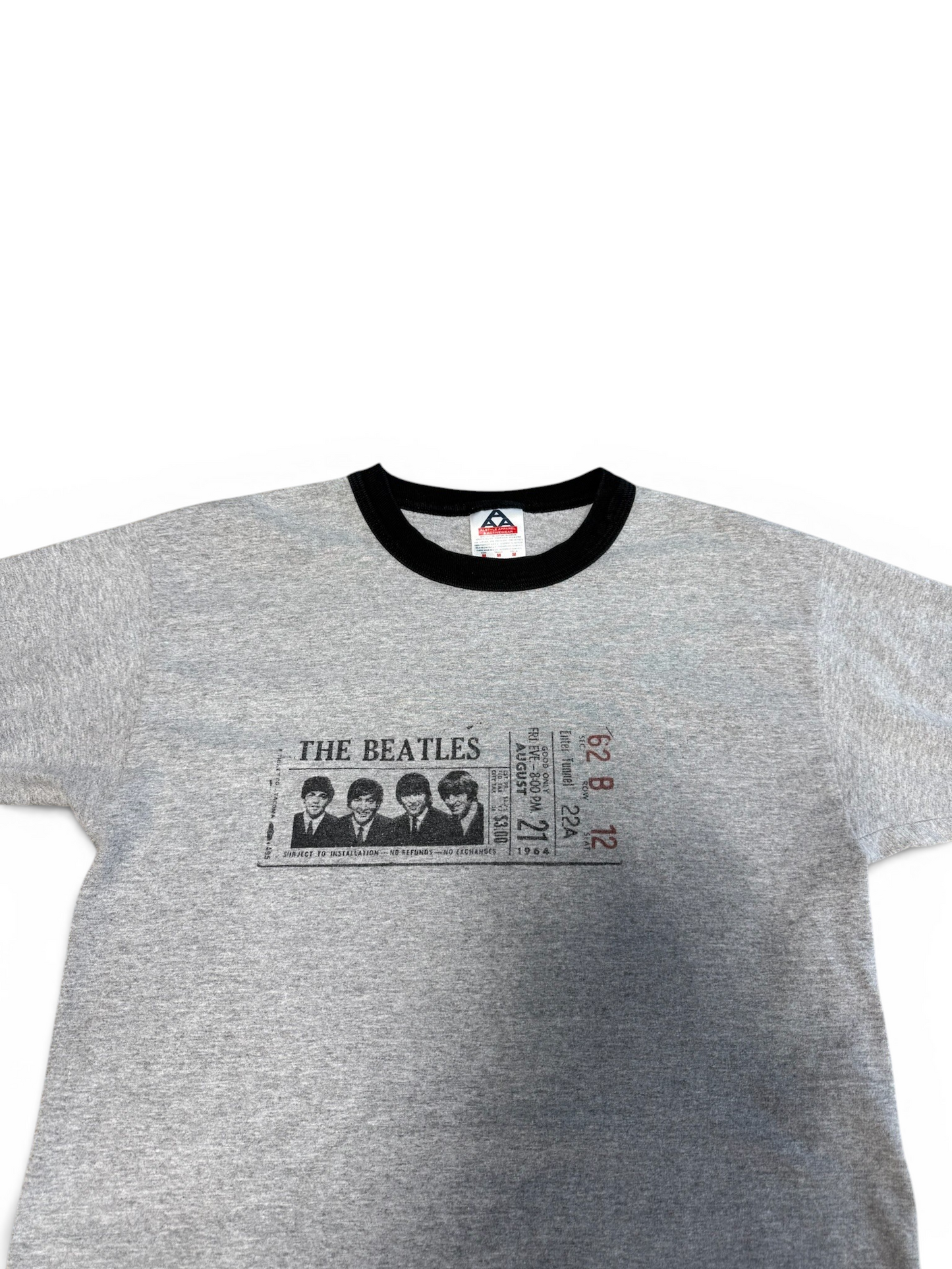 (M) Y2K Beatles Ticket Stub Ringer Tee