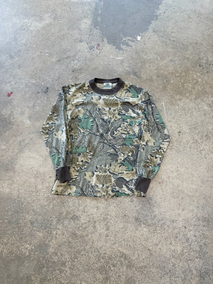 (S) 90s Red Head Camo Long Sleeve Shirt