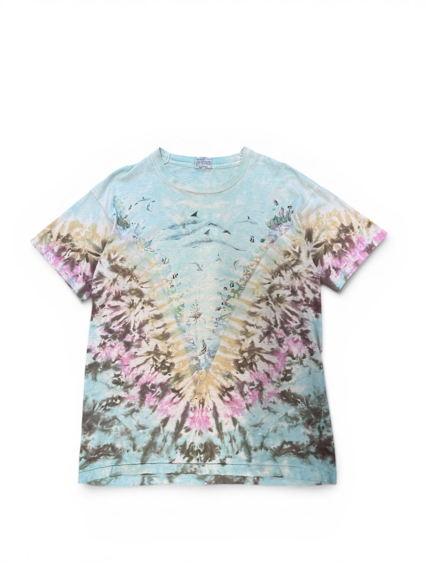 (XL) 90’s Liquid Blue Ocean All Over Print Tee