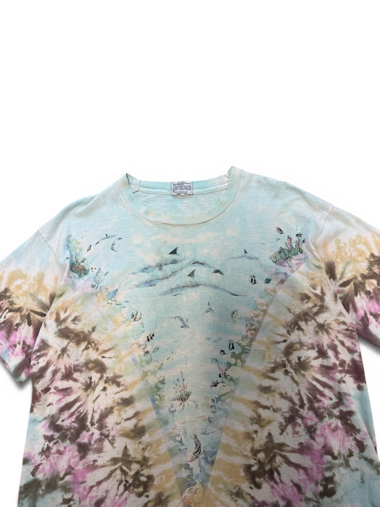 (XL) 90’s Liquid Blue Ocean All Over Print Tee