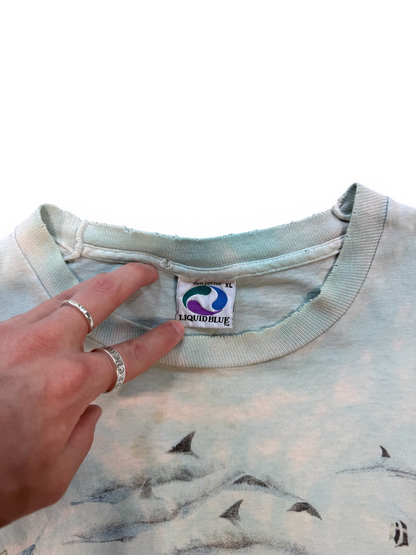 (XL) 90’s Liquid Blue Ocean All Over Print Tee