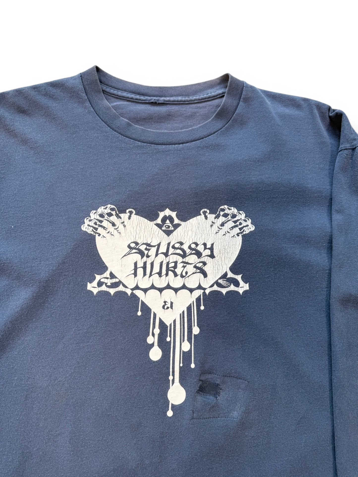 (L) Y2K Stussy Hurts Navy Longsleeve