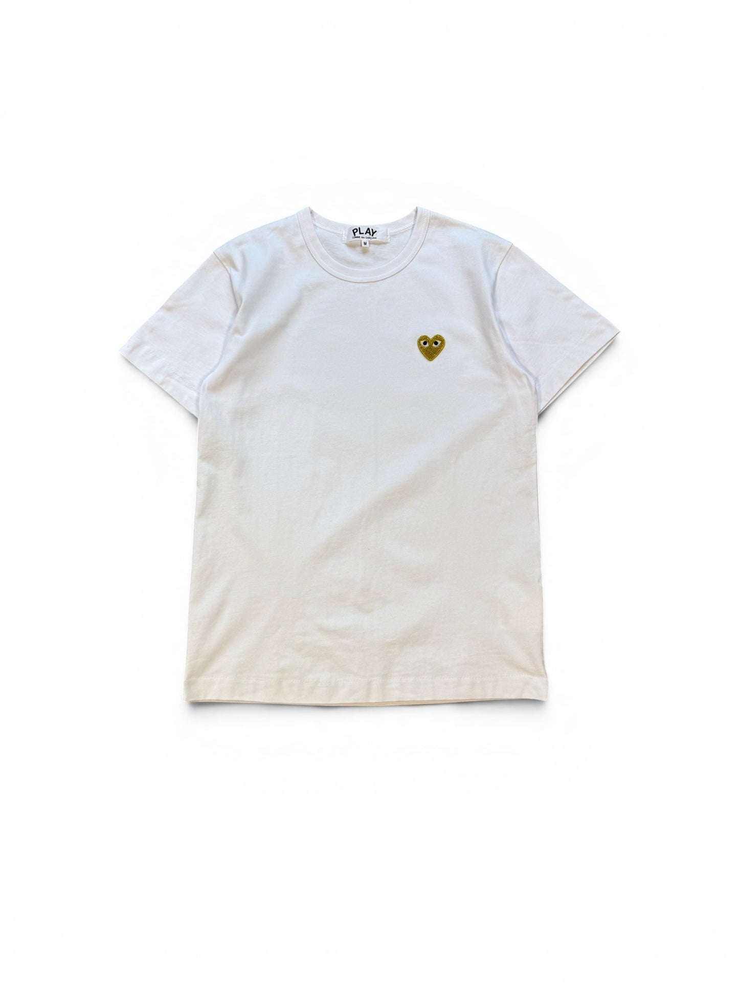 (M) CDG Play Gold Heart Tee
