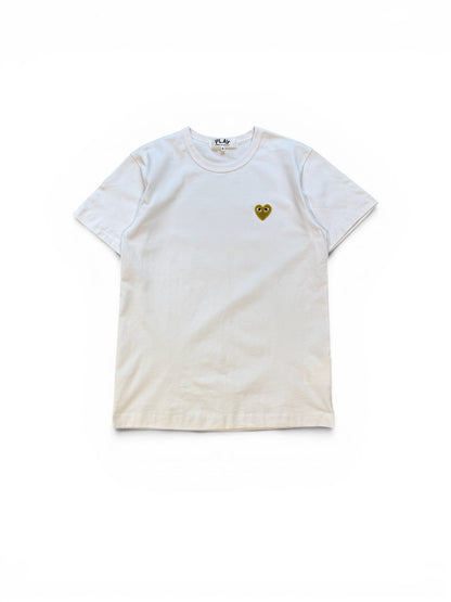 (M) CDG Play Gold Heart Tee
