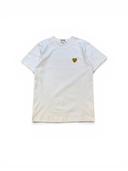 (M) CDG Play Gold Heart Tee
