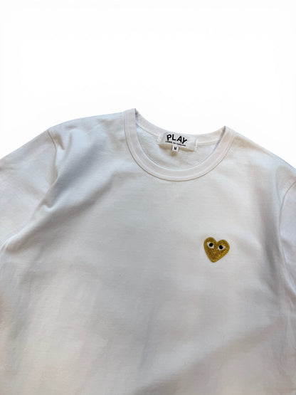 (M) CDG Play Gold Heart Tee