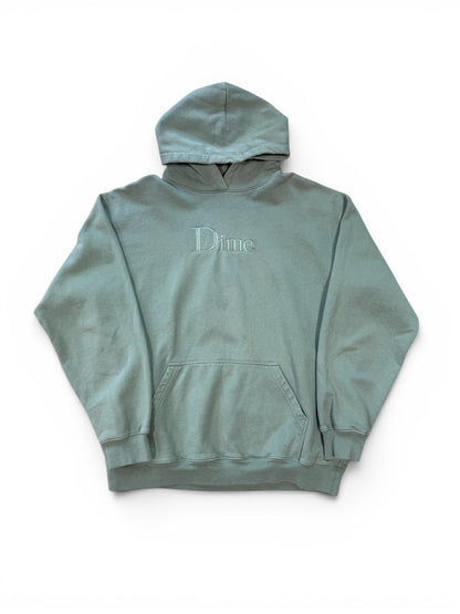 (XL) Dime Embroidered Sage Hoodie
