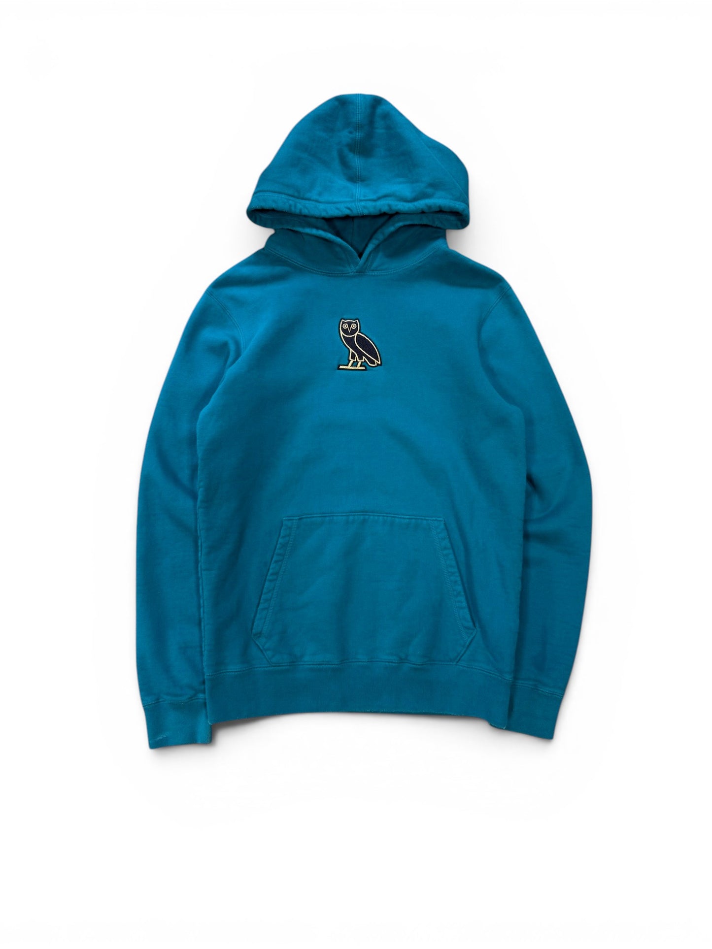 (S) OVO Embroidered Owl Turquoise Hoodie