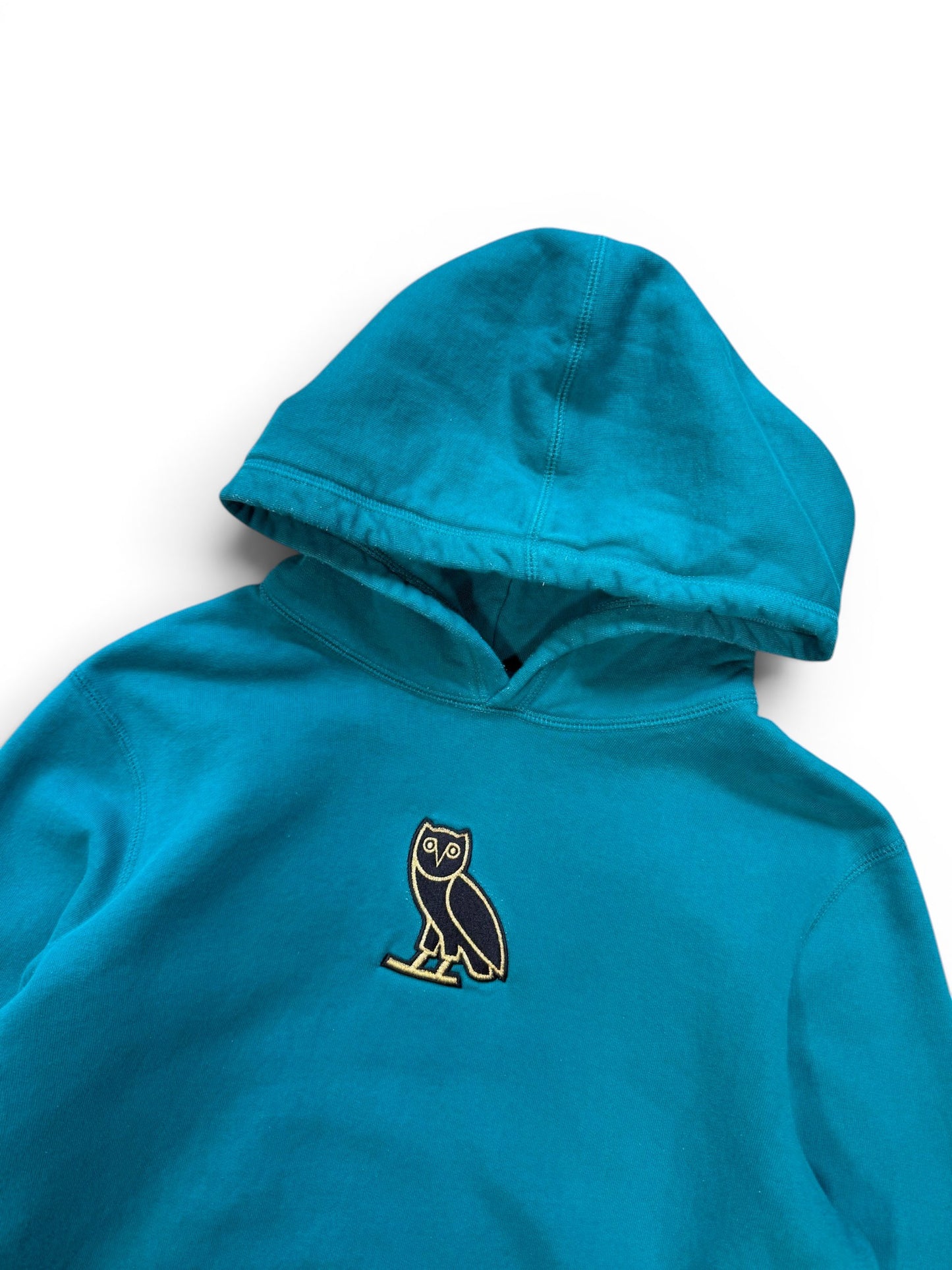 (S) OVO Embroidered Owl Turquoise Hoodie
