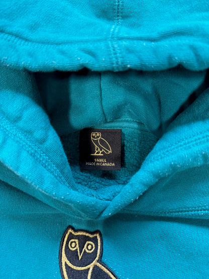 (S) OVO Embroidered Owl Turquoise Hoodie
