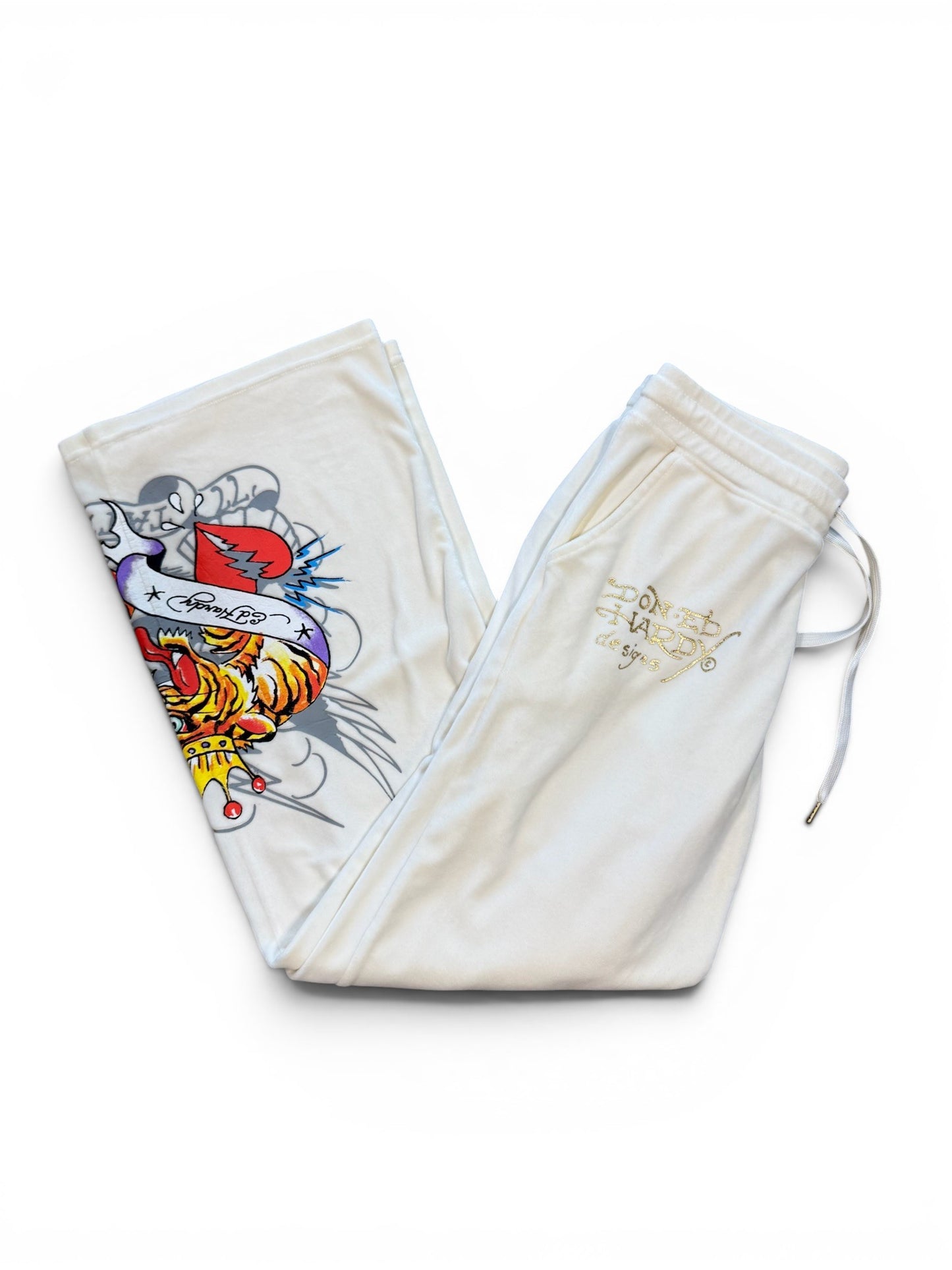 (L) Y2K Women's Ed Hardy Valour Wide Leg Sweats