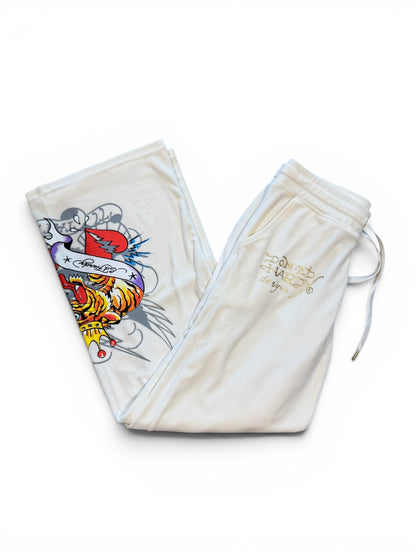 (L) Y2K Women's Ed Hardy Valour Wide Leg Sweats