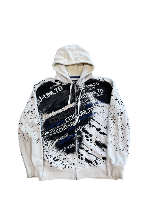 (L) Vintage Y2K Ecko Paint Splatter Hoodie