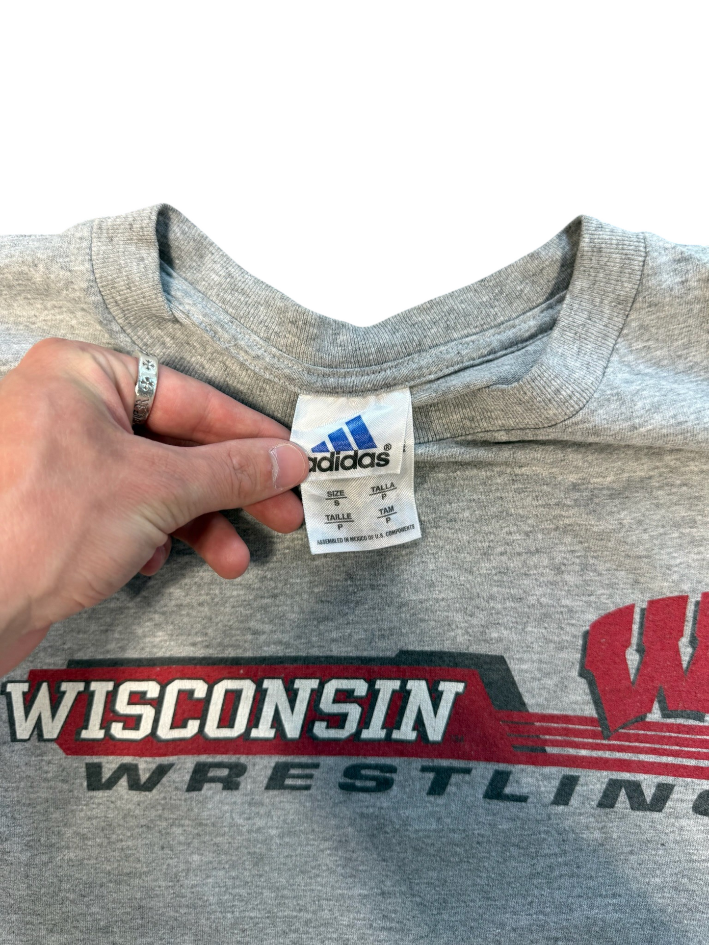 (S) Vintage Wisconsin Wrestling Adidas Tee