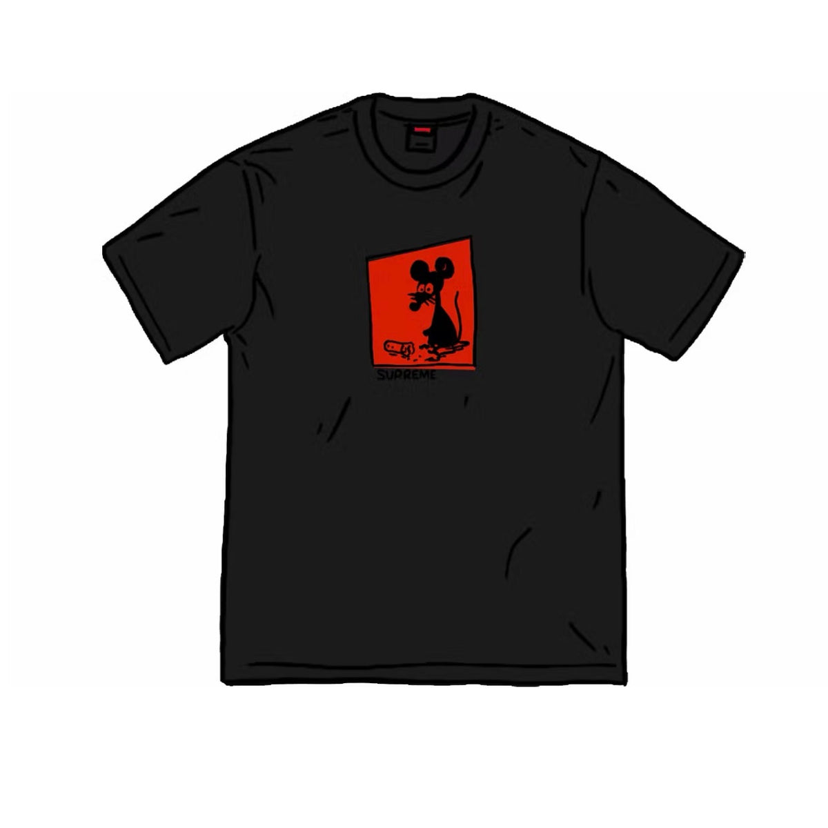 (M) Supreme Mouse Tee Black