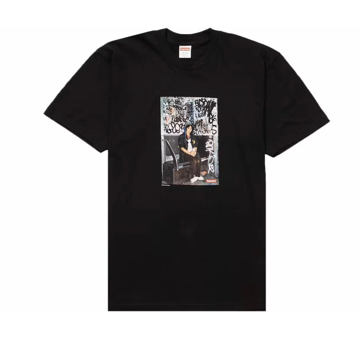(M) Supreme Martha Cooper Lady Pink Tee Black