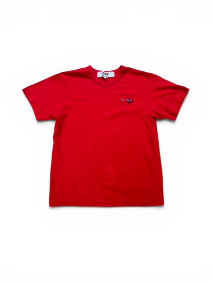 (M) CDG Double Heart Red Tee
