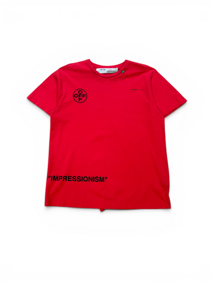 (XXS) Off White Impressionism Red Oversized Tee