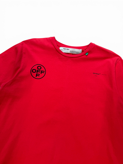 (XXS) Off White Impressionism Red Oversized Tee