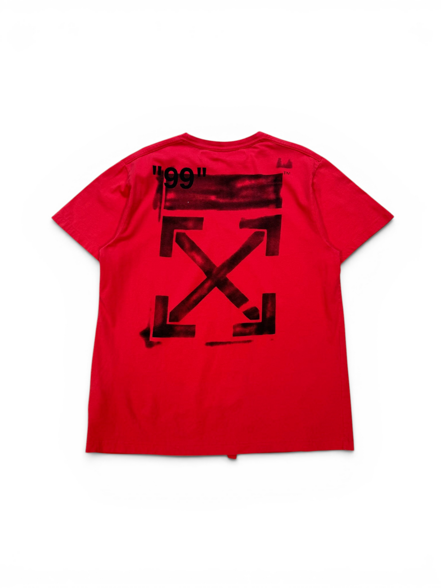 (XXS) Off White Impressionism Red Oversized Tee