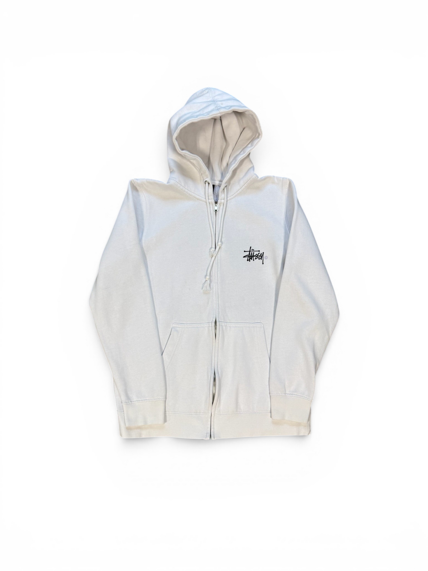(S) Stussy Zip-Up Hoodie White