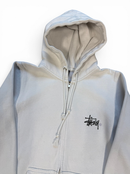 (S) Stussy Zip-Up Hoodie White