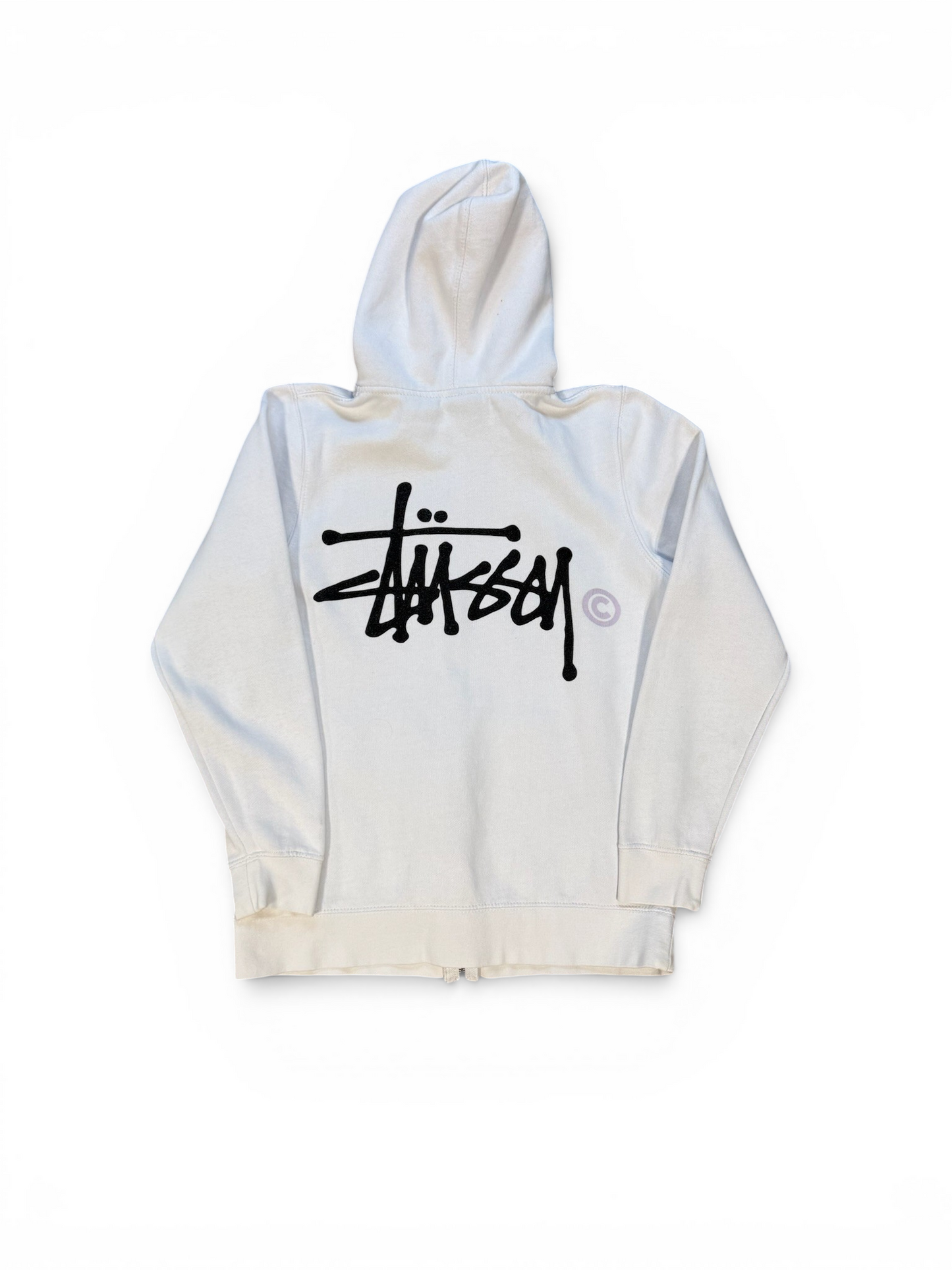 (S) Stussy Zip-Up Hoodie White