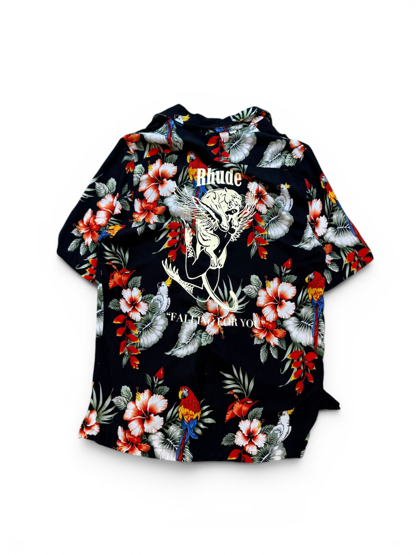 (M) Rhude Falling For You Hawaiian Button Up Shirt