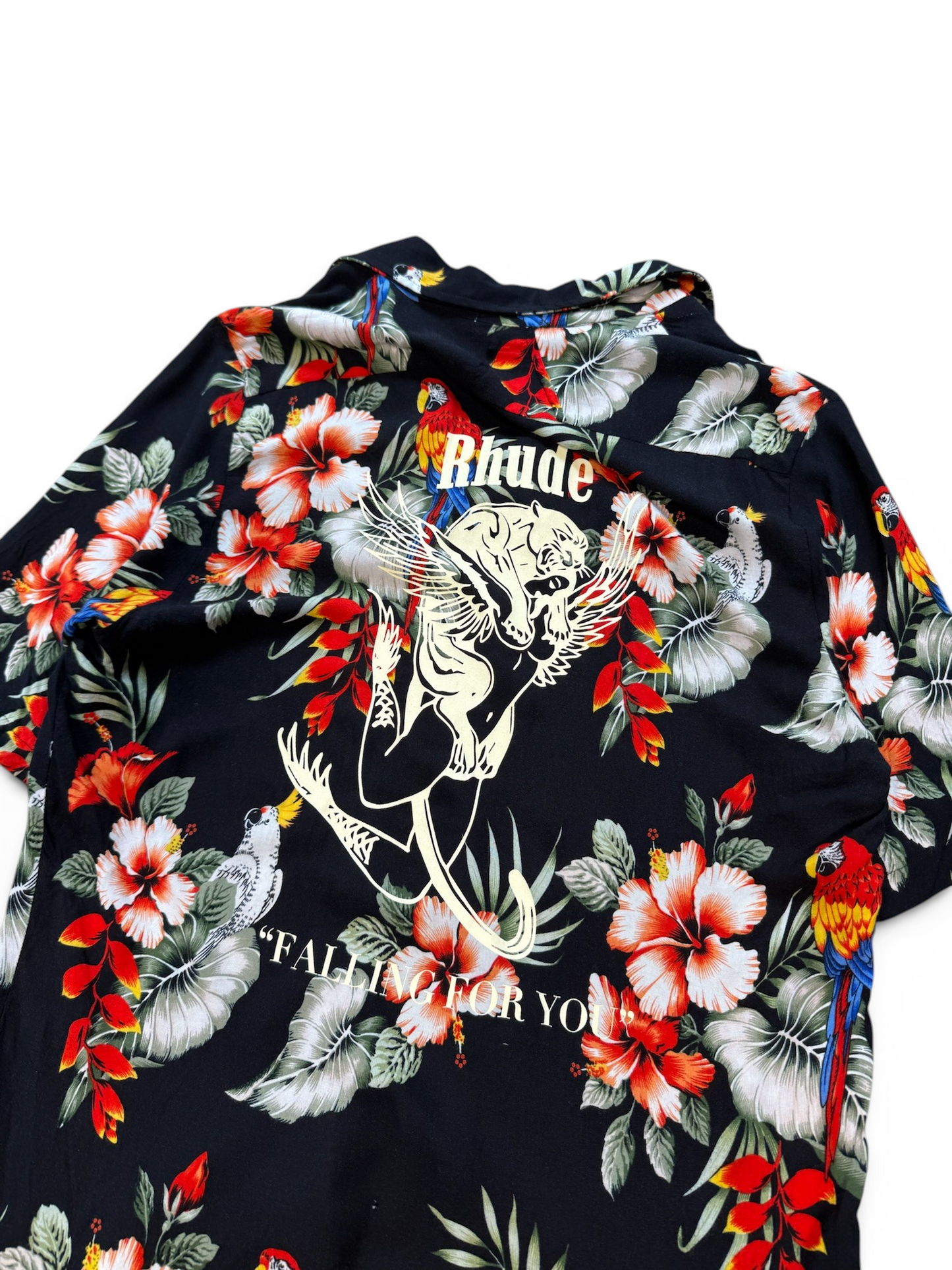 (M) Rhude Falling For You Hawaiian Button Up Shirt