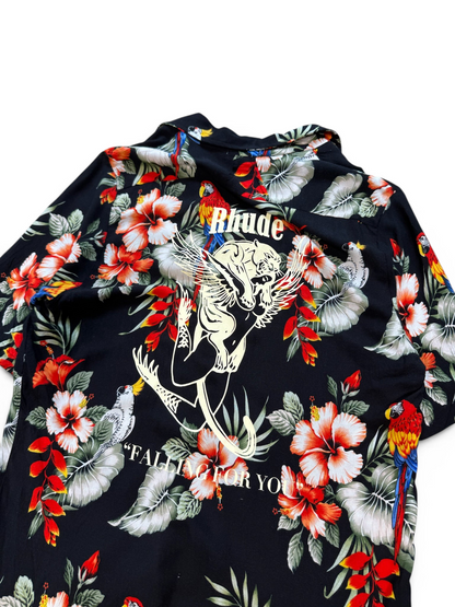 (M) Rhude Falling For You Hawaiian Button Up Shirt