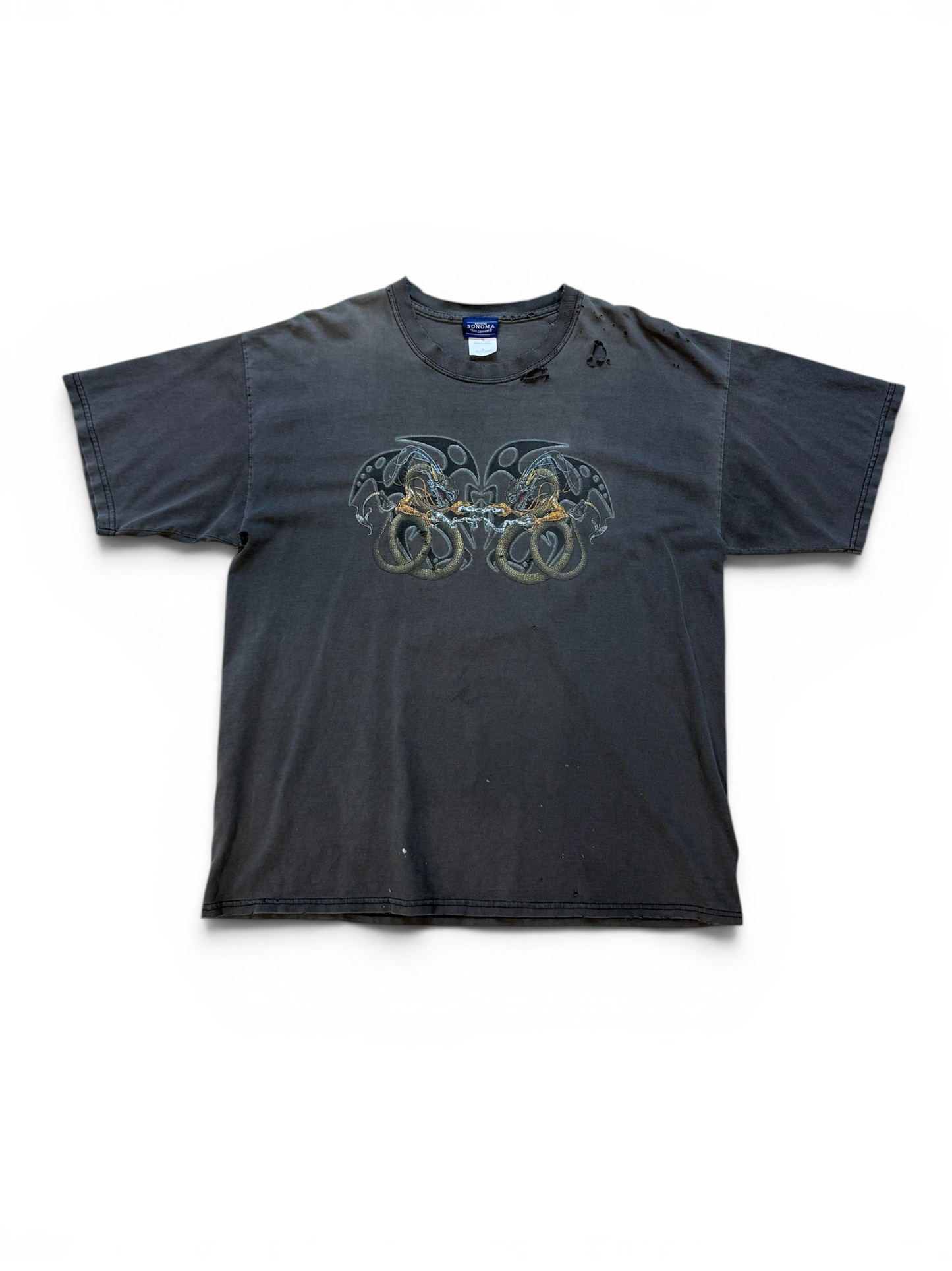 (XL) Y2K Dragons Faded & Thrashed Tee