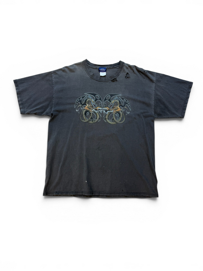 (XL) Y2K Dragons Faded & Thrashed Tee