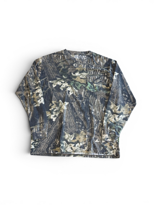 (L) Vintage Mossy Oak Woodland Camo Long Sleeve