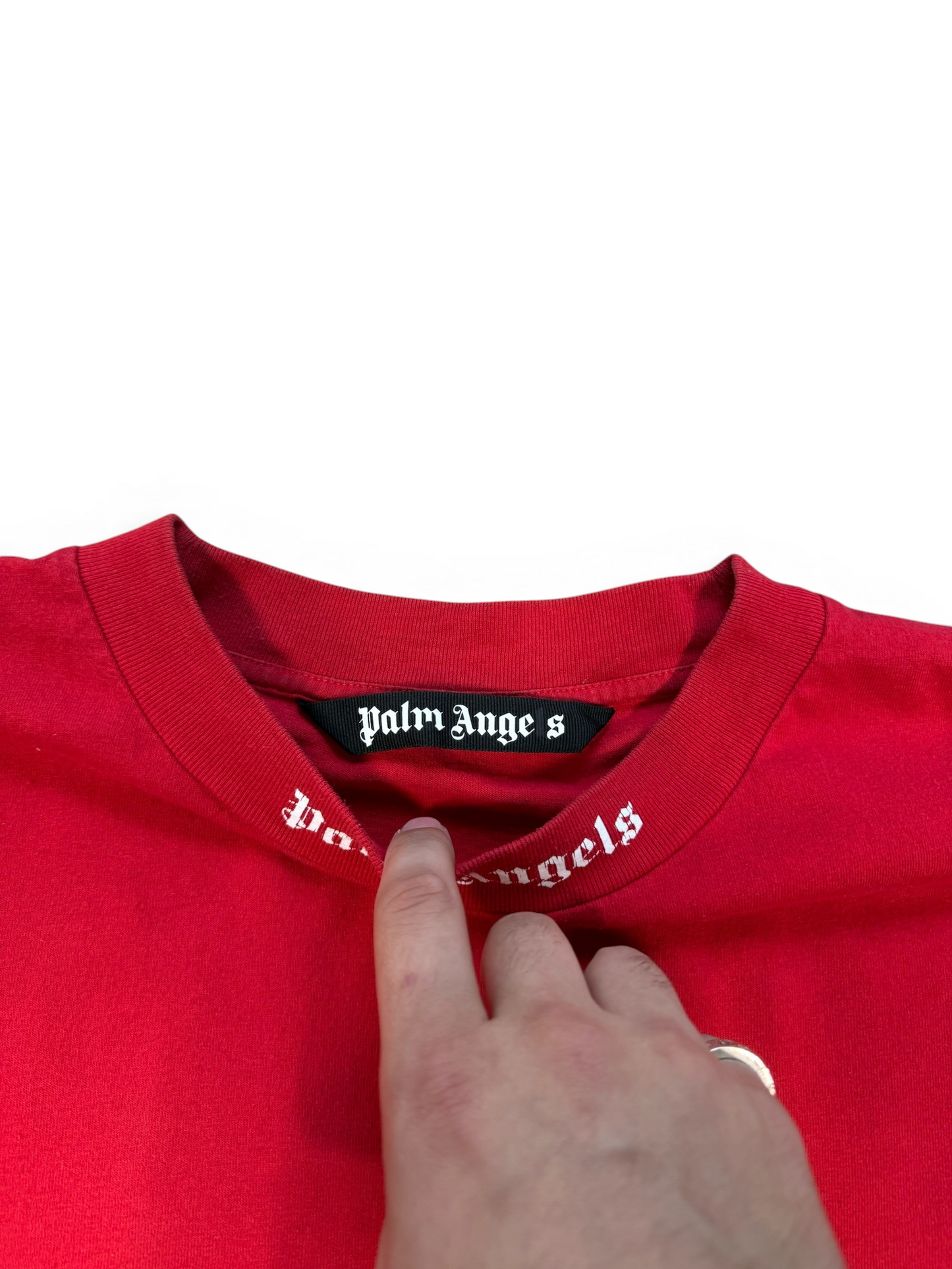 (XXL) Palm Angels Logo Long Sleeve Red