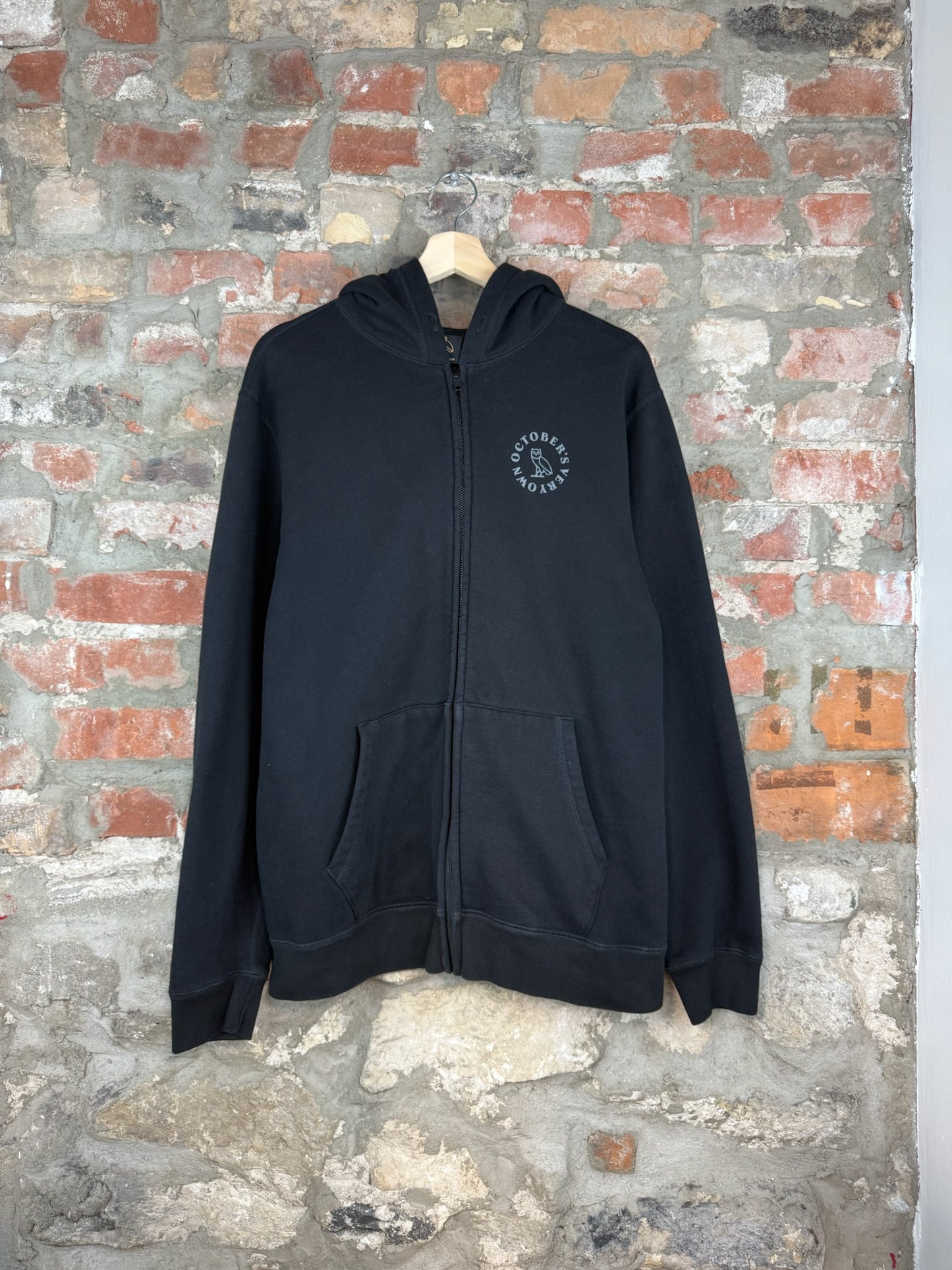OVO Spiral Logo Zip Up Hoodie Sz L