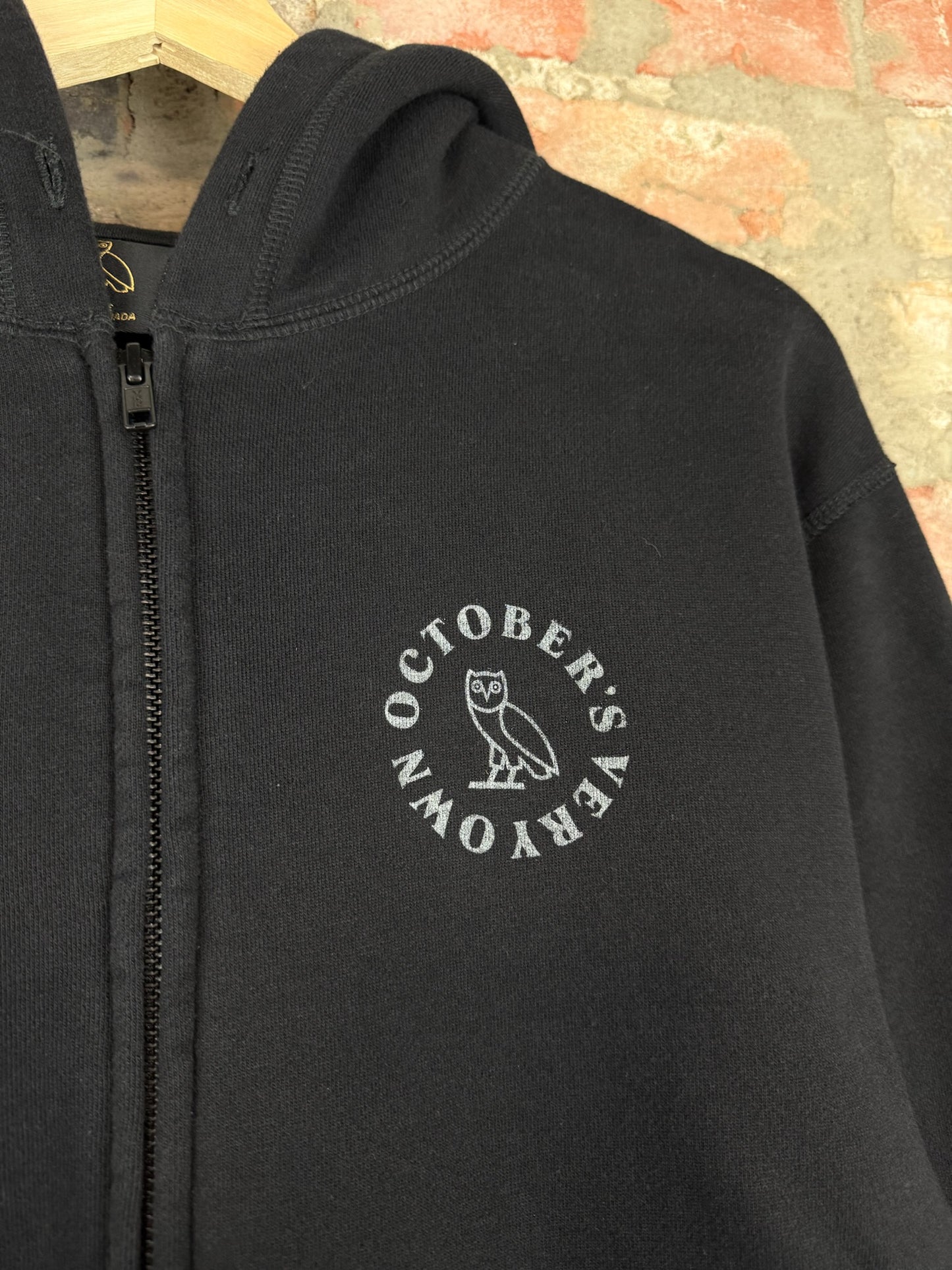 OVO Spiral Logo Zip Up Hoodie Sz L